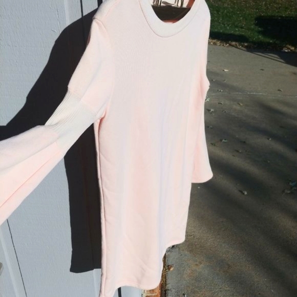 Soft Pink Sweatshirt Dress - Picture 1 of 8